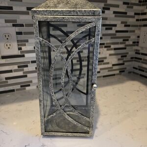 Gray Geometric Metal Lantern